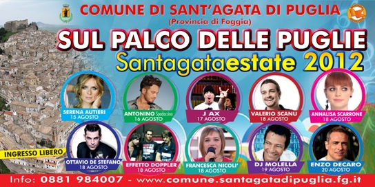 Sul Palco delle Puglia SANTAGATAESTATE 2012 tutti i Filmati e foto degli eventi

